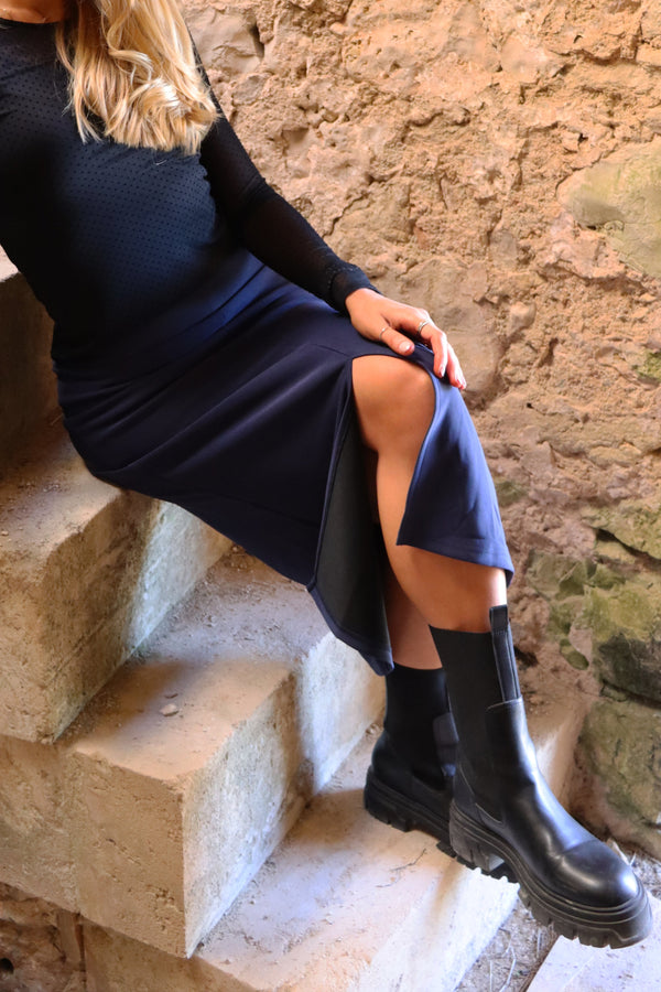 HENNE-LONG-SKIRT - DARK NAVY