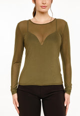 MESH LS TSHIRT - ARMY