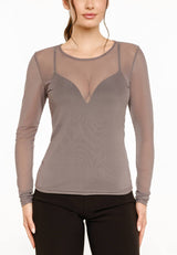 MESH LS TSHIRT - Dark Grey