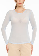 MESH LS TSHIRT - LIGHT BLUE