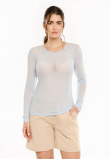 MESH LS TSHIRT - LIGHT BLUE
