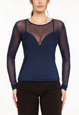 MESH LS TSHIRT - NAVY