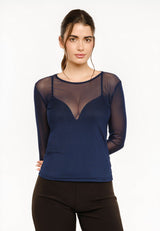 MESH LS TSHIRT - NAVY