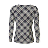 MESH LS TSHIRT - NAVY ARMY CHECK