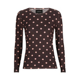 MESH LS TSHIRT - PLUM ROSE BIG DOT