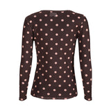 MESH LS TSHIRT - PLUM ROSE BIG DOT