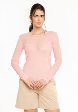 MESH LS TSHIRT - ROSE