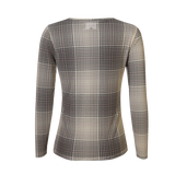 MESH LS TSHIRT - SAND BROWN CHECK