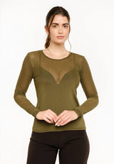 MESH LS TSHIRT, DOT - ARMY