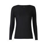 MESH LS TSHIRT, DOT - BLACK