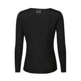 MESH LS TSHIRT, DOT - BLACK MEDIUM DOT