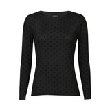 MESH LS TSHIRT, DOT - BLACK MEDIUM DOT