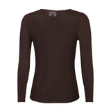 MESH LS TSHIRT, DOT - DARK BROWN
