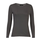 MESH LS TSHIRT, DOT - Dark Grey