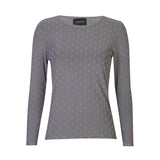 MESH LS TSHIRT, DOT - DARK GREY MEDIUM DOT