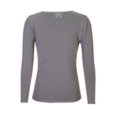 MESH LS TSHIRT, DOT - DARK GREY MEDIUM DOT