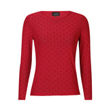 MESH LS TSHIRT, DOT - DARK RASBERRY MEDIUM DOT