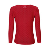 MESH LS TSHIRT, DOT - DARK RASBERRY MEDIUM DOT