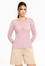 MESH LS TSHIRT, DOT - LAVENDER