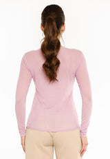 MESH LS TSHIRT, DOT - LAVENDER