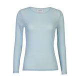 MESH LS TSHIRT, DOT - LIGHT BLUE