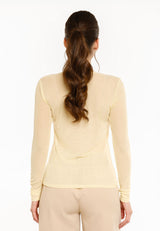 MESH LS TSHIRT, DOT - YELLOW