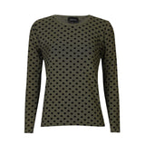 MESH LS TSHIRT, FLOCK - ARMY MEDIUM HEART