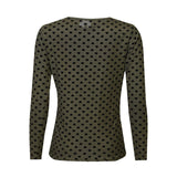 MESH LS TSHIRT, FLOCK - ARMY MEDIUM HEART