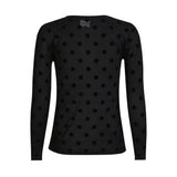 MESH LS TSHIRT, FLOCK - BLACK BIG DOT