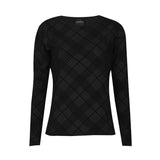 MESH LS TSHIRT, FLOCK - BLACK CHECK