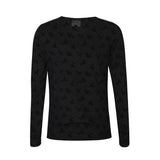 MESH LS TSHIRT, FLOCK - BLACK FLOWER DOT