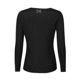 MESH LS TSHIRT, FLOCK - BLACK MEDIUM HEART