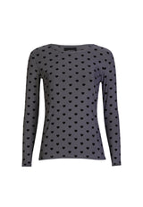 MESH LS TSHIRT, FLOCK - DARK GREY HEART