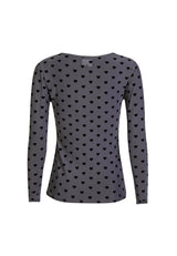 MESH LS TSHIRT, FLOCK - DARK GREY HEART