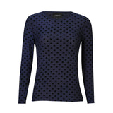 MESH LS TSHIRT, FLOCK - NAVY MEDIUM HEART