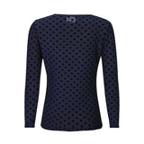MESH LS TSHIRT, FLOCK - NAVY MEDIUM HEART