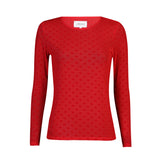 MESH LS TSHIRT, FLOCK - RED RED HEART