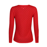 MESH LS TSHIRT, FLOCK - RED RED HEART