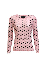 MESH LS TSHIRT, FLOCK - ROSE HEART