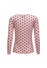 MESH LS TSHIRT, FLOCK - ROSE HEART