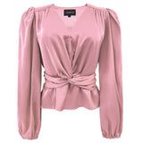 TIKI LS TWIST BLOUSE - ROSE