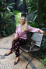 TIKI LS TWIST BLOUSE - ROSE