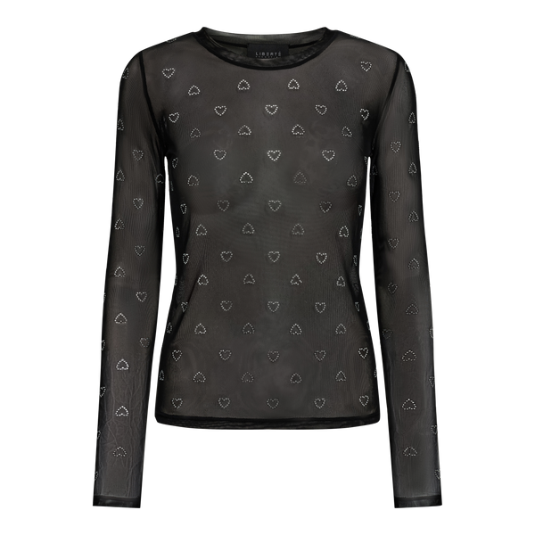 MESH-LS-SPARKLE-TSHIRT - BLACK HEART DIAMOND DOT