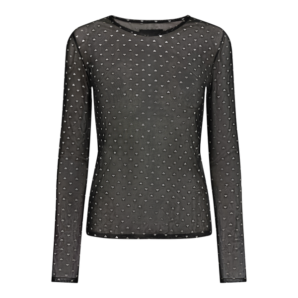 MESH-LS-SPARKLE-TSHIRT - BLACK SILVER HEART