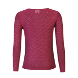 MESH LS SPARKLE TSHIRT - BORDEAUX DIAMOND DOT