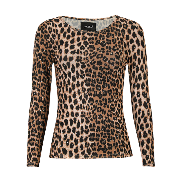 MESH LS SPARKLE TSHIRT - LUX LEO DIAMOND DOT