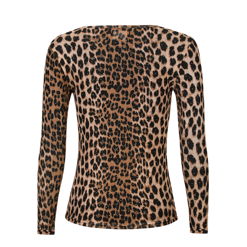 MESH LS SPARKLE TSHIRT - LUX LEO DIAMOND DOT