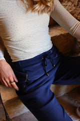 HENNE-ZIP-PANTS - DARK NAVY