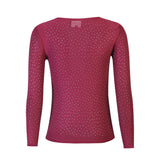 MESH LS SPARKLE TSHIRT - BORDEAUX DIAMOND DOT
