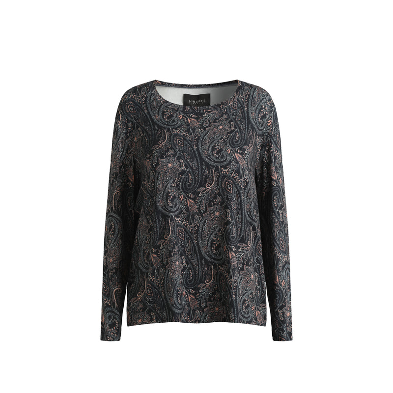 ALMA-LS-U-TSHIRT - NIGHT SKY PAISLEY